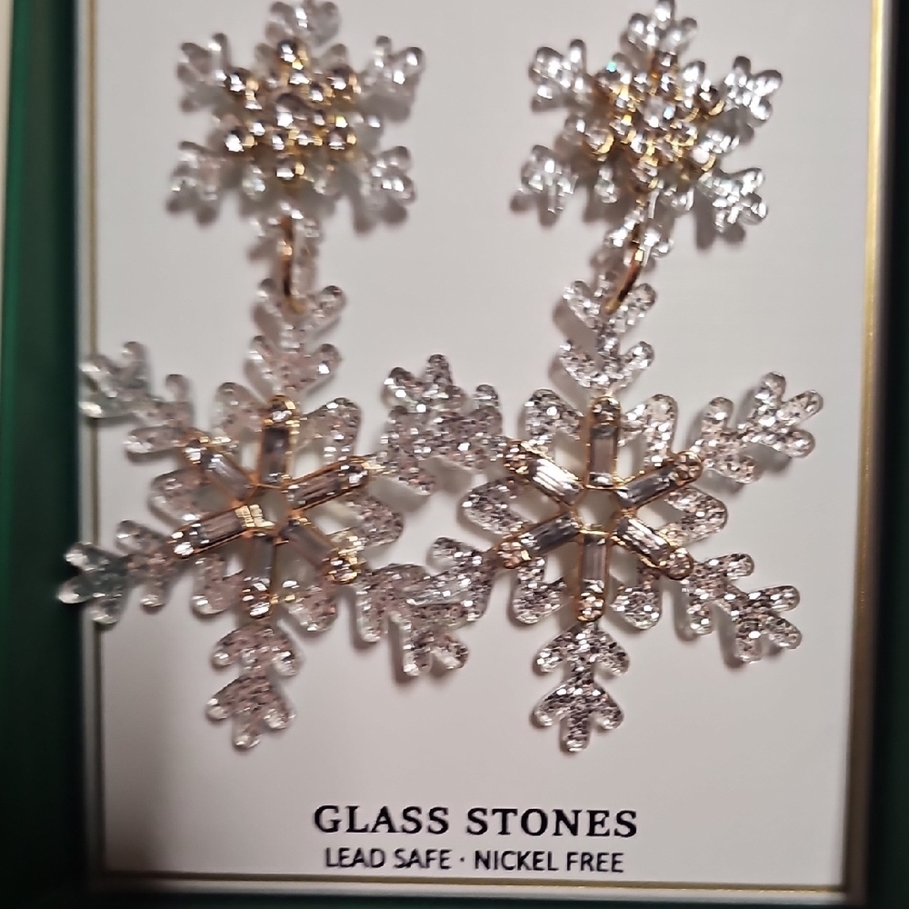 Piper K NWT Silver Snowflake Earrings - Picture 6 of 7